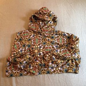 Lucy and Yak Cropped Hoodie Lisbon Print 2X NWOT